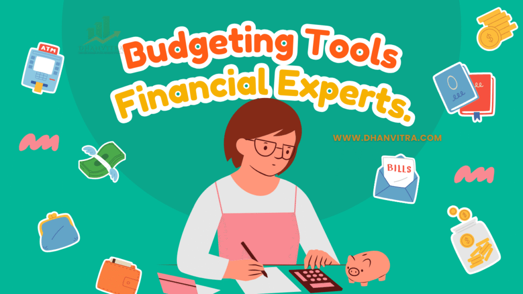Budgeting tools app dashboard showing expense tracking and savings goals on a mobile phone.