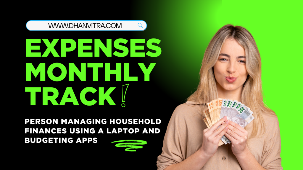 How to Track Household Expenses Monthly : person managing household finances using a laptop and budgeting apps